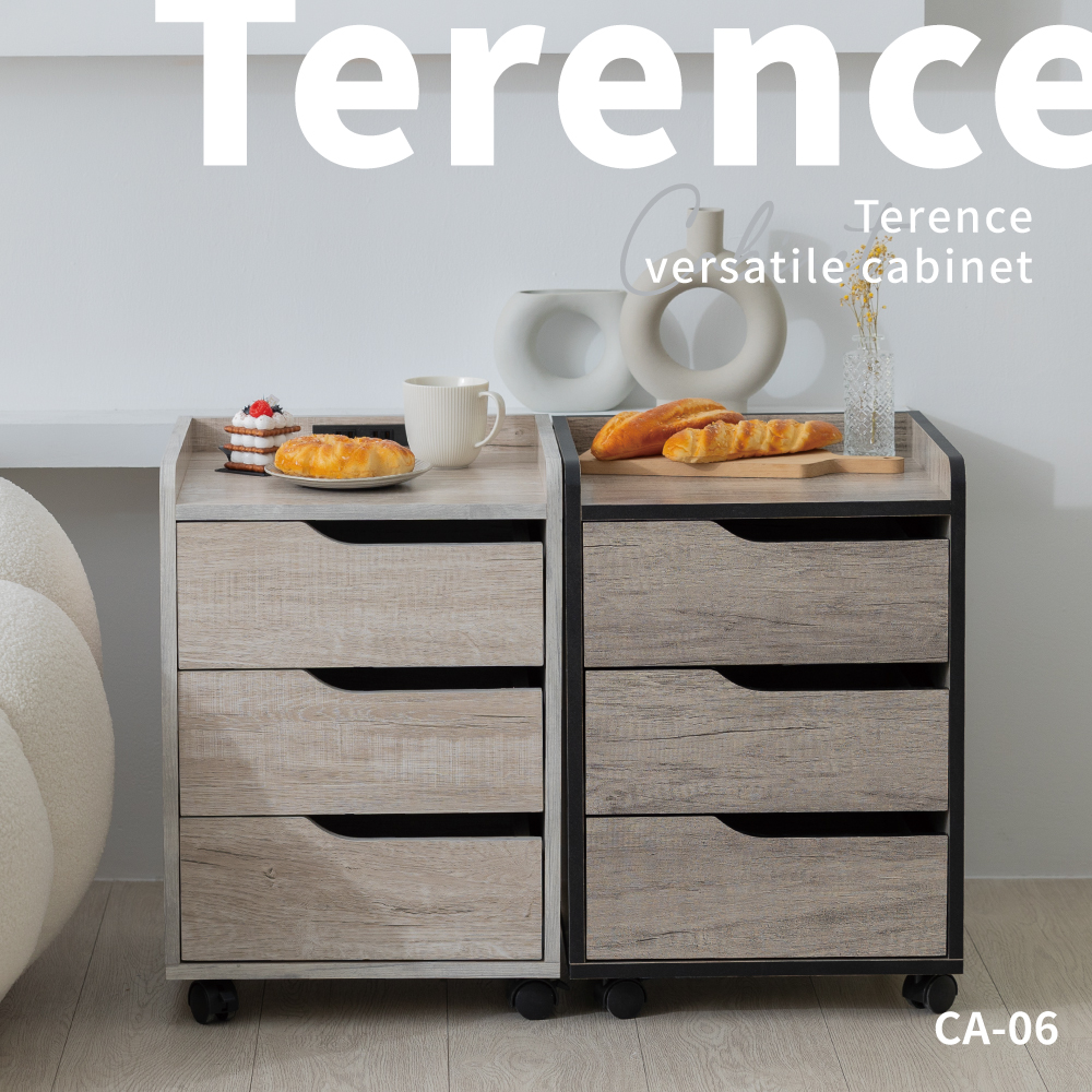 Terence nightstand with wheels